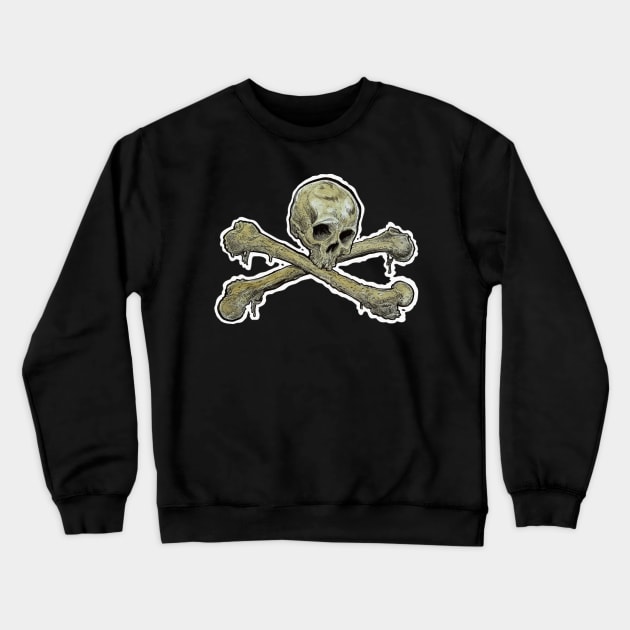 Zombie Skull 'n' Crossbones Crewneck Sweatshirt by rsacchetto